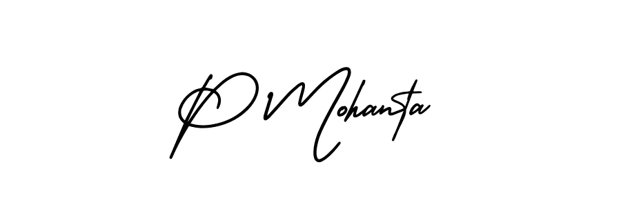 Design your own signature with our free online signature maker. With this signature software, you can create a handwritten (AmerikaSignatureDemo-Regular) signature for name P Mohanta. P Mohanta signature style 3 images and pictures png