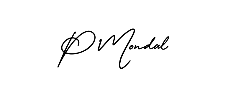 How to Draw P Mondal signature style? AmerikaSignatureDemo-Regular is a latest design signature styles for name P Mondal. P Mondal signature style 3 images and pictures png