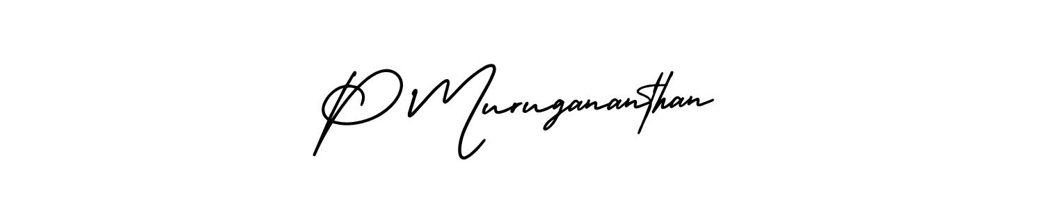 Design your own signature with our free online signature maker. With this signature software, you can create a handwritten (AmerikaSignatureDemo-Regular) signature for name P Murugananthan. P Murugananthan signature style 3 images and pictures png