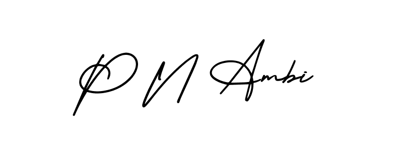 P N Ambi stylish signature style. Best Handwritten Sign (AmerikaSignatureDemo-Regular) for my name. Handwritten Signature Collection Ideas for my name P N Ambi. P N Ambi signature style 3 images and pictures png