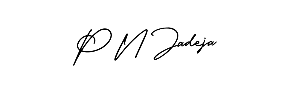 Design your own signature with our free online signature maker. With this signature software, you can create a handwritten (AmerikaSignatureDemo-Regular) signature for name P N Jadeja. P N Jadeja signature style 3 images and pictures png