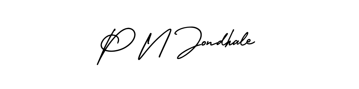 How to make P N Jondhale name signature. Use AmerikaSignatureDemo-Regular style for creating short signs online. This is the latest handwritten sign. P N Jondhale signature style 3 images and pictures png