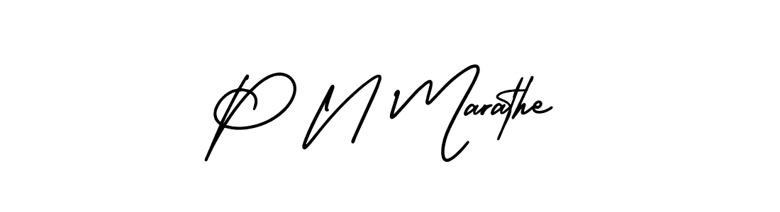 Design your own signature with our free online signature maker. With this signature software, you can create a handwritten (AmerikaSignatureDemo-Regular) signature for name P N Marathe. P N Marathe signature style 3 images and pictures png