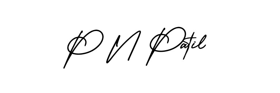 The best way (AmerikaSignatureDemo-Regular) to make a short signature is to pick only two or three words in your name. The name P N Patil include a total of six letters. For converting this name. P N Patil signature style 3 images and pictures png