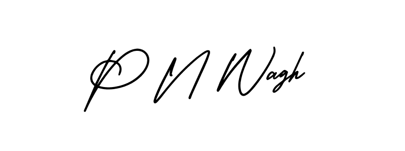 if you are searching for the best signature style for your name P N Wagh. so please give up your signature search. here we have designed multiple signature styles  using AmerikaSignatureDemo-Regular. P N Wagh signature style 3 images and pictures png