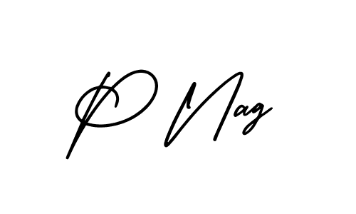 The best way (AmerikaSignatureDemo-Regular) to make a short signature is to pick only two or three words in your name. The name P Nag include a total of six letters. For converting this name. P Nag signature style 3 images and pictures png