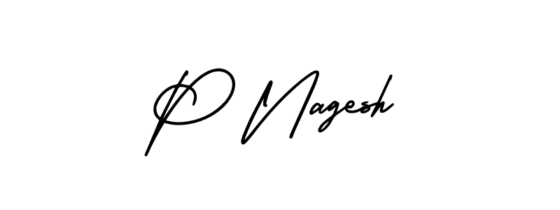 Create a beautiful signature design for name P Nagesh. With this signature (AmerikaSignatureDemo-Regular) fonts, you can make a handwritten signature for free. P Nagesh signature style 3 images and pictures png
