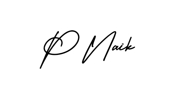 Use a signature maker to create a handwritten signature online. With this signature software, you can design (AmerikaSignatureDemo-Regular) your own signature for name P Naik. P Naik signature style 3 images and pictures png