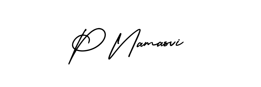 Similarly AmerikaSignatureDemo-Regular is the best handwritten signature design. Signature creator online .You can use it as an online autograph creator for name P Namasvi. P Namasvi signature style 3 images and pictures png