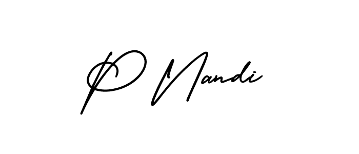 if you are searching for the best signature style for your name P Nandi. so please give up your signature search. here we have designed multiple signature styles  using AmerikaSignatureDemo-Regular. P Nandi signature style 3 images and pictures png