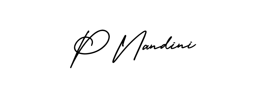 Check out images of Autograph of P Nandini name. Actor P Nandini Signature Style. AmerikaSignatureDemo-Regular is a professional sign style online. P Nandini signature style 3 images and pictures png