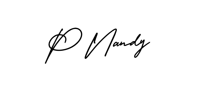 How to Draw P Nandy signature style? AmerikaSignatureDemo-Regular is a latest design signature styles for name P Nandy. P Nandy signature style 3 images and pictures png