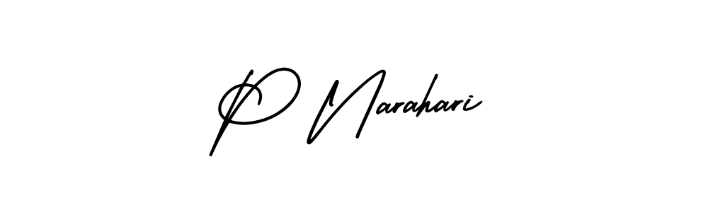 if you are searching for the best signature style for your name P Narahari. so please give up your signature search. here we have designed multiple signature styles  using AmerikaSignatureDemo-Regular. P Narahari signature style 3 images and pictures png