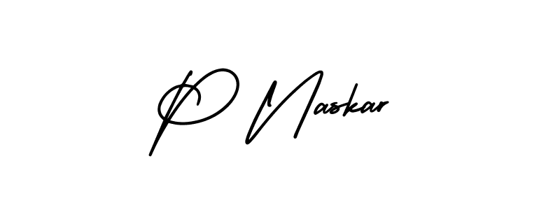 How to make P Naskar name signature. Use AmerikaSignatureDemo-Regular style for creating short signs online. This is the latest handwritten sign. P Naskar signature style 3 images and pictures png