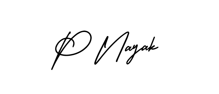P Nayak stylish signature style. Best Handwritten Sign (AmerikaSignatureDemo-Regular) for my name. Handwritten Signature Collection Ideas for my name P Nayak. P Nayak signature style 3 images and pictures png