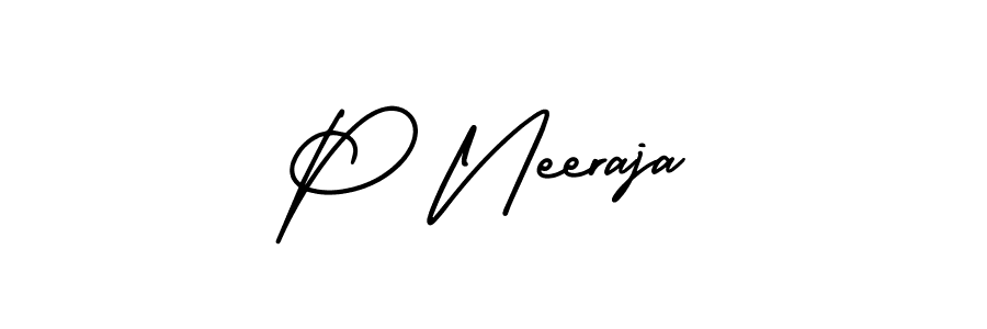 Best and Professional Signature Style for P Neeraja. AmerikaSignatureDemo-Regular Best Signature Style Collection. P Neeraja signature style 3 images and pictures png