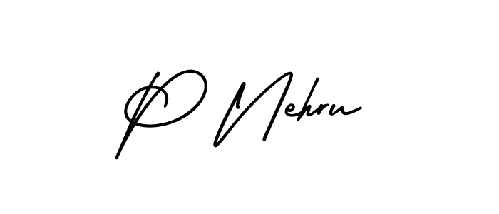 P Nehru stylish signature style. Best Handwritten Sign (AmerikaSignatureDemo-Regular) for my name. Handwritten Signature Collection Ideas for my name P Nehru. P Nehru signature style 3 images and pictures png