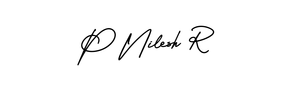 Make a short P Nilesh R signature style. Manage your documents anywhere anytime using AmerikaSignatureDemo-Regular. Create and add eSignatures, submit forms, share and send files easily. P Nilesh R signature style 3 images and pictures png
