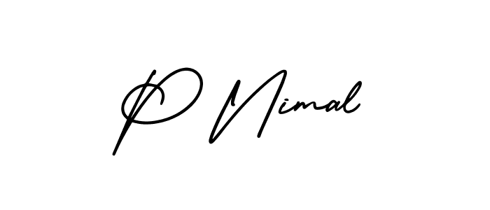 This is the best signature style for the P Nimal name. Also you like these signature font (AmerikaSignatureDemo-Regular). Mix name signature. P Nimal signature style 3 images and pictures png