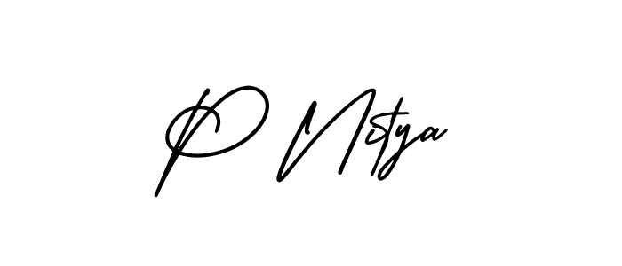 How to Draw P Nitya signature style? AmerikaSignatureDemo-Regular is a latest design signature styles for name P Nitya. P Nitya signature style 3 images and pictures png