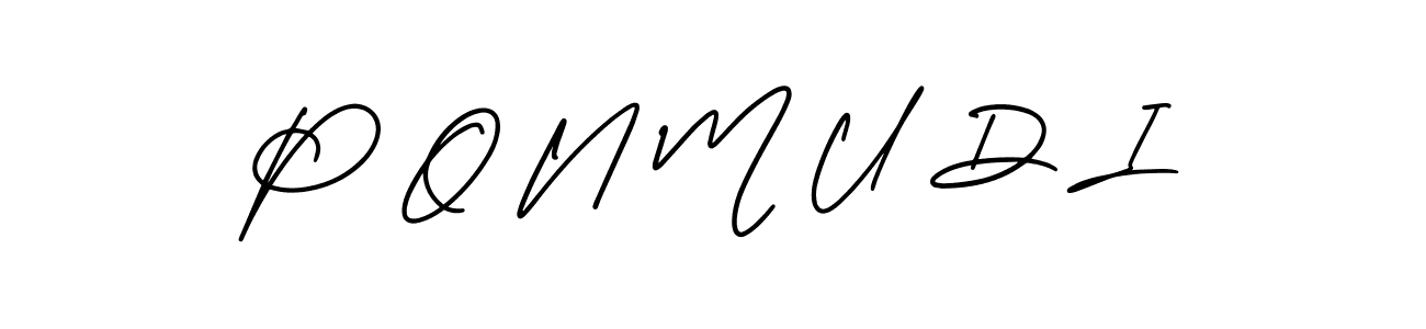 AmerikaSignatureDemo-Regular is a professional signature style that is perfect for those who want to add a touch of class to their signature. It is also a great choice for those who want to make their signature more unique. Get P O N M U D I name to fancy signature for free. P O N M U D I signature style 3 images and pictures png