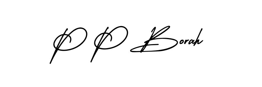 How to Draw P P Borah signature style? AmerikaSignatureDemo-Regular is a latest design signature styles for name P P Borah. P P Borah signature style 3 images and pictures png