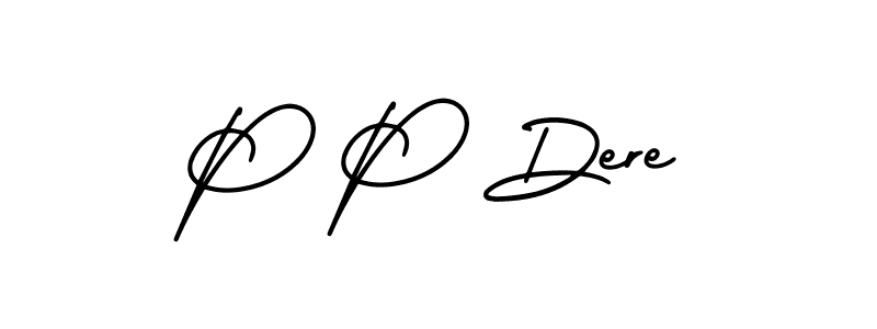 Create a beautiful signature design for name P P Dere. With this signature (AmerikaSignatureDemo-Regular) fonts, you can make a handwritten signature for free. P P Dere signature style 3 images and pictures png
