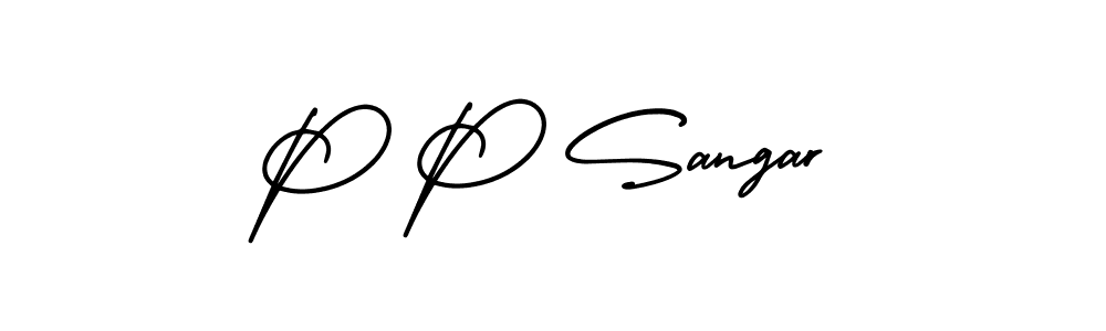 How to Draw P P Sangar signature style? AmerikaSignatureDemo-Regular is a latest design signature styles for name P P Sangar. P P Sangar signature style 3 images and pictures png