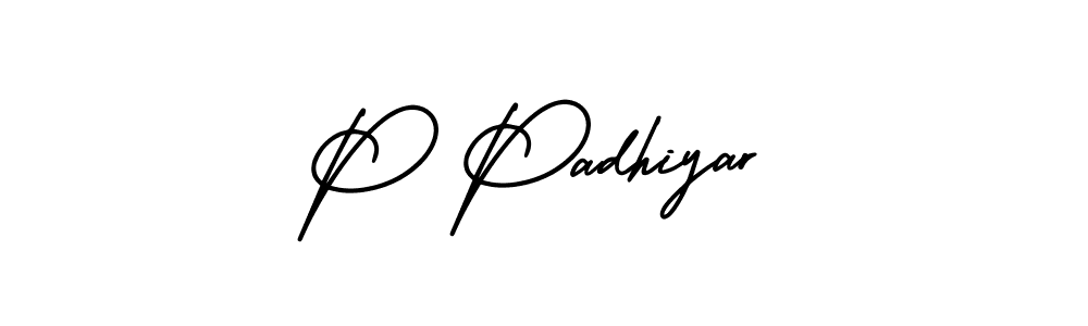 Also You can easily find your signature by using the search form. We will create P Padhiyar name handwritten signature images for you free of cost using AmerikaSignatureDemo-Regular sign style. P Padhiyar signature style 3 images and pictures png