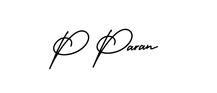 Use a signature maker to create a handwritten signature online. With this signature software, you can design (AmerikaSignatureDemo-Regular) your own signature for name P Paran. P Paran signature style 3 images and pictures png