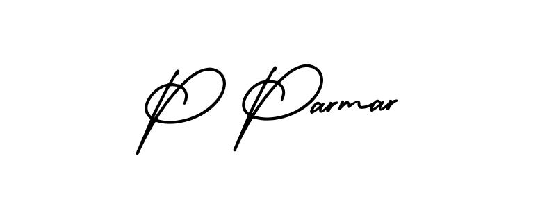 How to Draw P Parmar signature style? AmerikaSignatureDemo-Regular is a latest design signature styles for name P Parmar. P Parmar signature style 3 images and pictures png