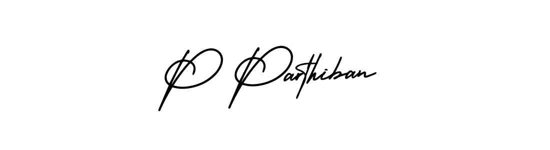 Design your own signature with our free online signature maker. With this signature software, you can create a handwritten (AmerikaSignatureDemo-Regular) signature for name P Parthiban. P Parthiban signature style 3 images and pictures png