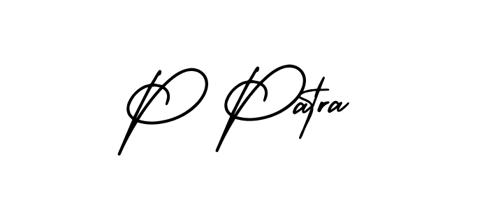 You should practise on your own different ways (AmerikaSignatureDemo-Regular) to write your name (P Patra) in signature. don't let someone else do it for you. P Patra signature style 3 images and pictures png