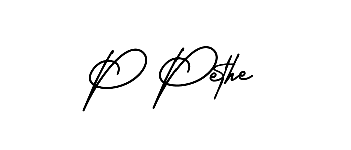 Also we have P Pethe name is the best signature style. Create professional handwritten signature collection using AmerikaSignatureDemo-Regular autograph style. P Pethe signature style 3 images and pictures png