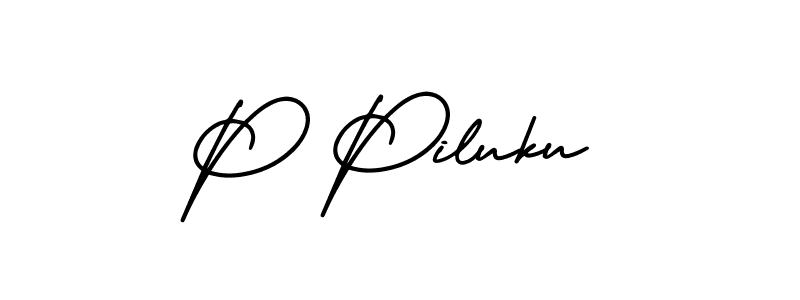 AmerikaSignatureDemo-Regular is a professional signature style that is perfect for those who want to add a touch of class to their signature. It is also a great choice for those who want to make their signature more unique. Get P Piluku name to fancy signature for free. P Piluku signature style 3 images and pictures png