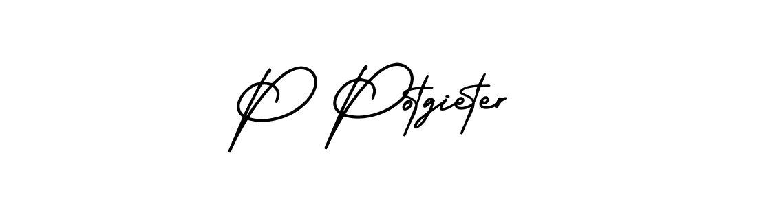 You should practise on your own different ways (AmerikaSignatureDemo-Regular) to write your name (P Potgieter) in signature. don't let someone else do it for you. P Potgieter signature style 3 images and pictures png