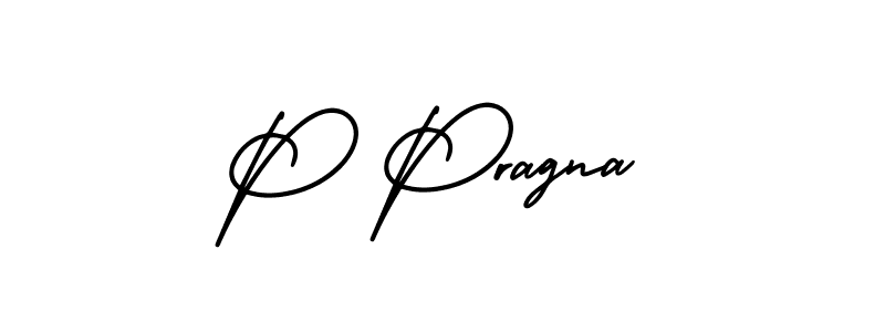 Use a signature maker to create a handwritten signature online. With this signature software, you can design (AmerikaSignatureDemo-Regular) your own signature for name P Pragna. P Pragna signature style 3 images and pictures png