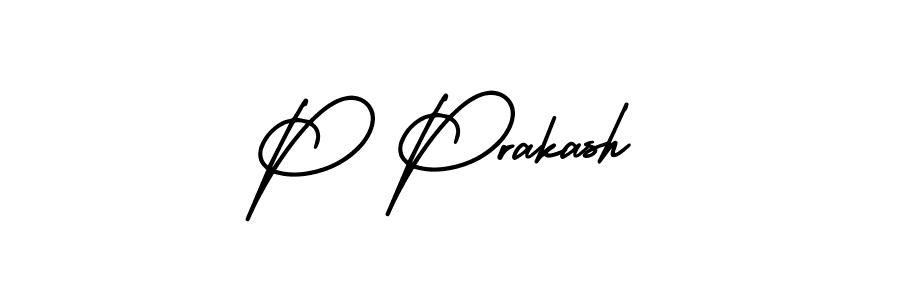 The best way (AmerikaSignatureDemo-Regular) to make a short signature is to pick only two or three words in your name. The name P Prakash include a total of six letters. For converting this name. P Prakash signature style 3 images and pictures png