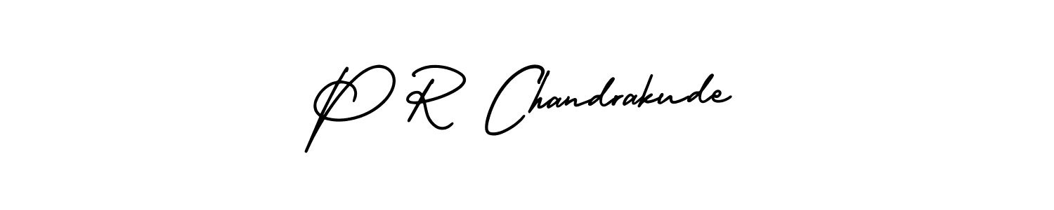 How to make P R Chandrakude name signature. Use AmerikaSignatureDemo-Regular style for creating short signs online. This is the latest handwritten sign. P R Chandrakude signature style 3 images and pictures png