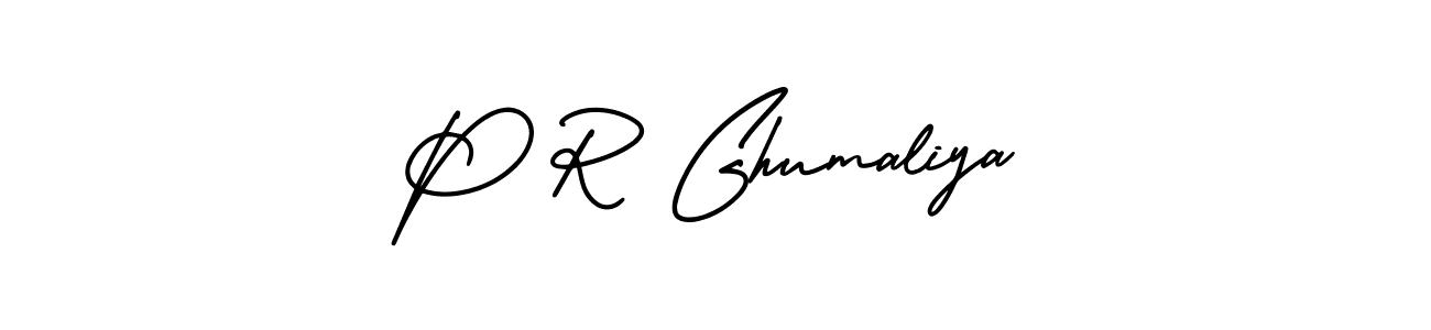 It looks lik you need a new signature style for name P R Ghumaliya. Design unique handwritten (AmerikaSignatureDemo-Regular) signature with our free signature maker in just a few clicks. P R Ghumaliya signature style 3 images and pictures png