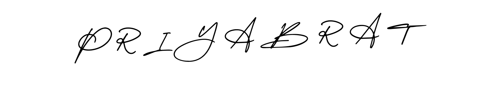 The best way (AmerikaSignatureDemo-Regular) to make a short signature is to pick only two or three words in your name. The name P R I Y A B R A T include a total of six letters. For converting this name. P R I Y A B R A T signature style 3 images and pictures png