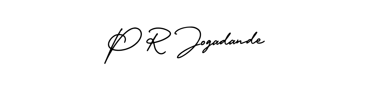 Make a beautiful signature design for name P R Jogadande. With this signature (AmerikaSignatureDemo-Regular) style, you can create a handwritten signature for free. P R Jogadande signature style 3 images and pictures png