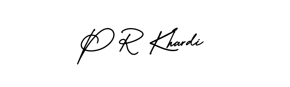 You should practise on your own different ways (AmerikaSignatureDemo-Regular) to write your name (P R Khardi) in signature. don't let someone else do it for you. P R Khardi signature style 3 images and pictures png