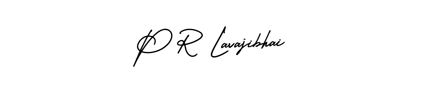 Design your own signature with our free online signature maker. With this signature software, you can create a handwritten (AmerikaSignatureDemo-Regular) signature for name P R Lavajibhai. P R Lavajibhai signature style 3 images and pictures png