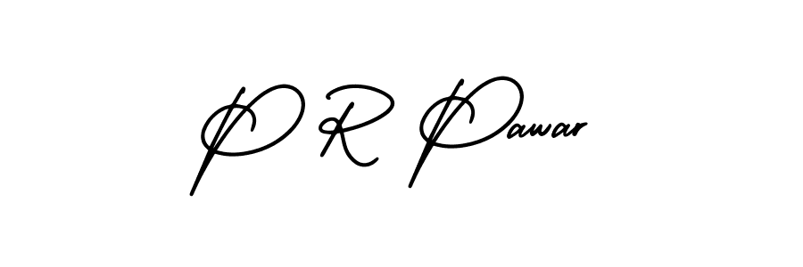 The best way (AmerikaSignatureDemo-Regular) to make a short signature is to pick only two or three words in your name. The name P R Pawar include a total of six letters. For converting this name. P R Pawar signature style 3 images and pictures png