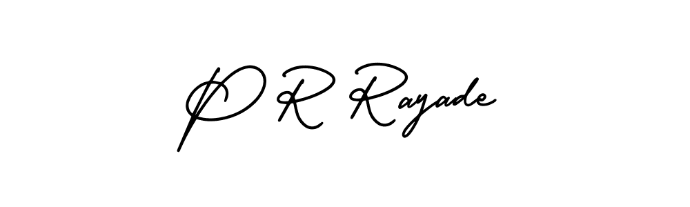 Use a signature maker to create a handwritten signature online. With this signature software, you can design (AmerikaSignatureDemo-Regular) your own signature for name P R Rayade. P R Rayade signature style 3 images and pictures png