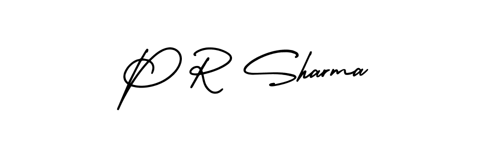 Use a signature maker to create a handwritten signature online. With this signature software, you can design (AmerikaSignatureDemo-Regular) your own signature for name P R Sharma. P R Sharma signature style 3 images and pictures png