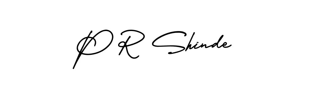 Also You can easily find your signature by using the search form. We will create P R Shinde name handwritten signature images for you free of cost using AmerikaSignatureDemo-Regular sign style. P R Shinde signature style 3 images and pictures png