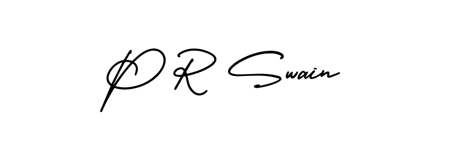 How to make P R Swain name signature. Use AmerikaSignatureDemo-Regular style for creating short signs online. This is the latest handwritten sign. P R Swain signature style 3 images and pictures png
