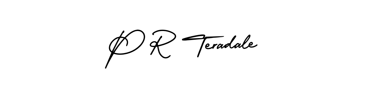 Create a beautiful signature design for name P R Teradale. With this signature (AmerikaSignatureDemo-Regular) fonts, you can make a handwritten signature for free. P R Teradale signature style 3 images and pictures png